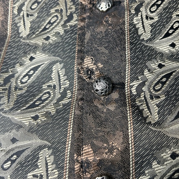 Classic WAH Maker Brown Patterned Men's Vest front buttons - Picture 6 of 7